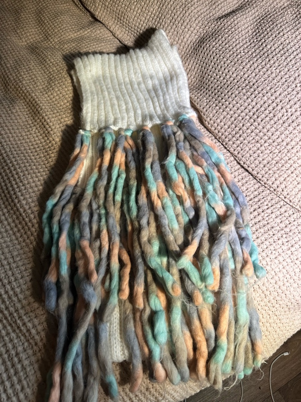 Steve Madden Cream Over The Top Rib Knit Scarf